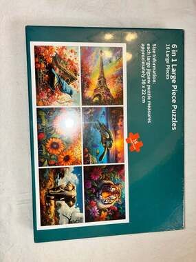 6 in 1 Large Piece Jigsaw Puzzles Set 16 Pieces Each